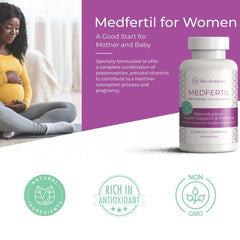 ÉLAN HEALTHCARE MedFertil bottle side view shows a compact 30-day supply.