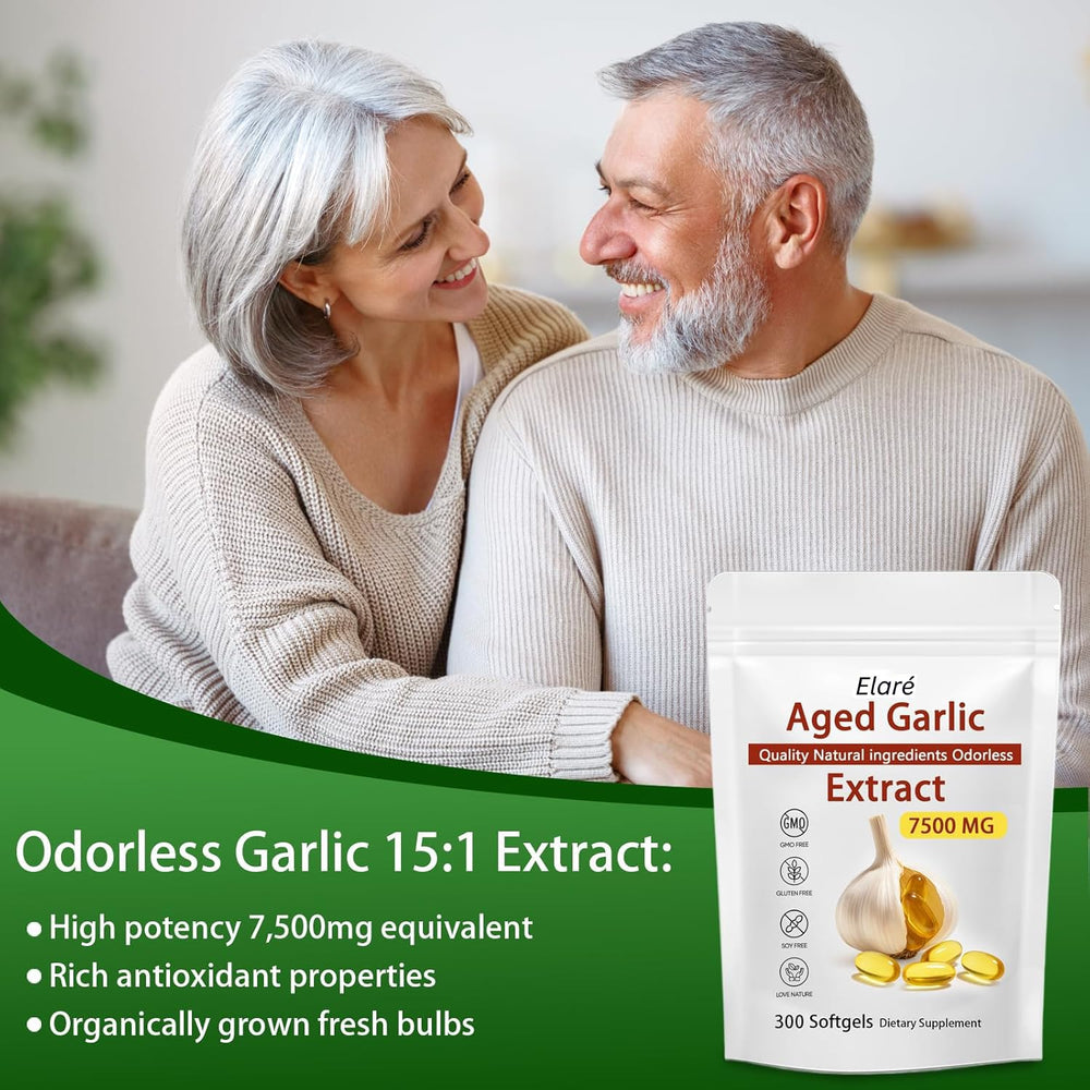 ELARE garlic extract bottle in package signals premium quality and easy storage.
