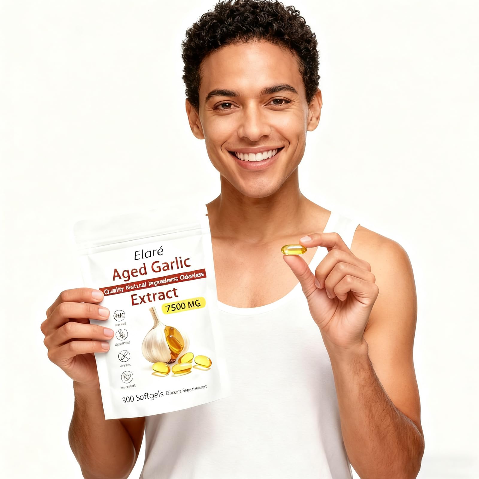 ELARE organic garlic bulbs image represents authentic, high-quality ingredients.