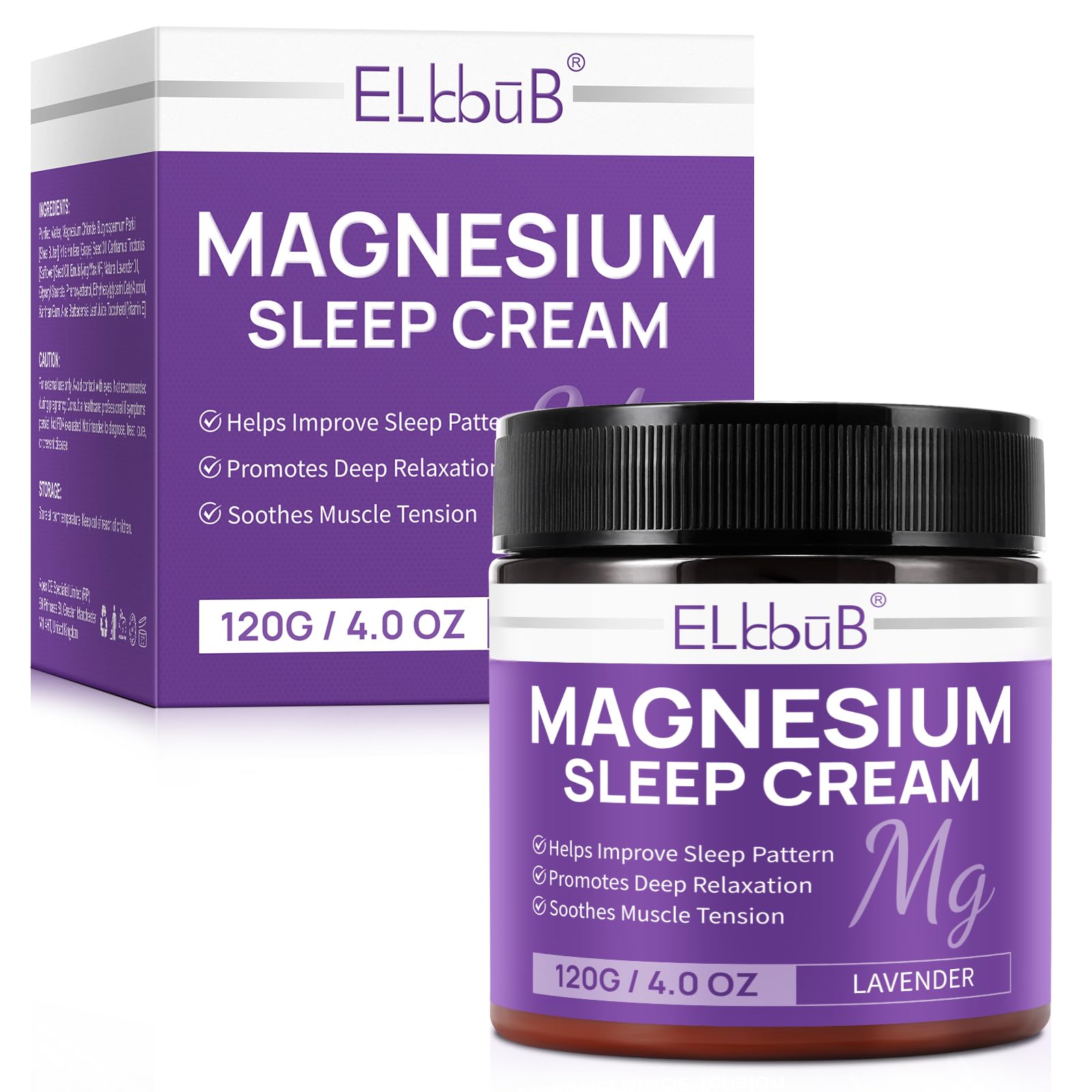 ELBBUB Magnesium Cream for Sleep applied on skin for calm evenings.