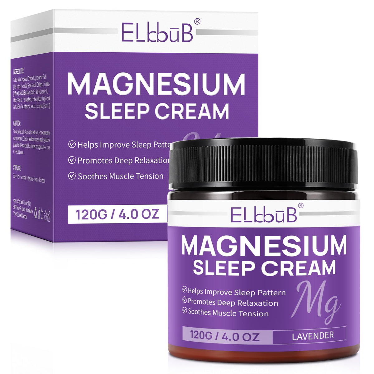 ELBBUB Magnesium Cream for Sleep applied on skin for calm evenings.