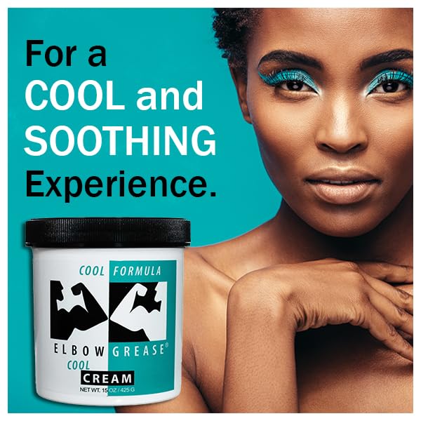 Close-up of Elbow Grease Cool Massage Cream texture showing non-greasy feel