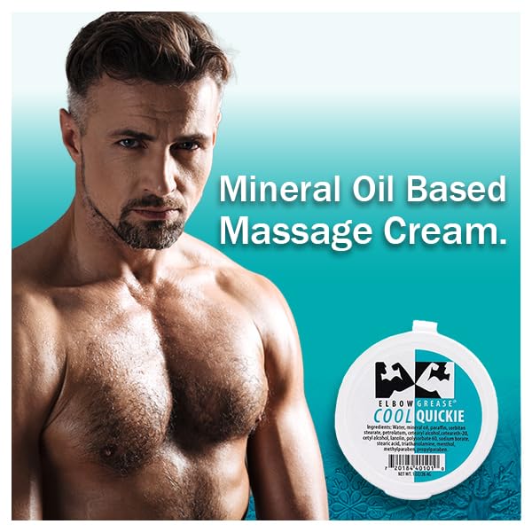 Elbow Grease Cool Quickie Massage Cream demonstrating skin nourishment