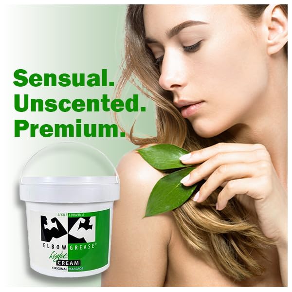 Elbow Grease Light Formula glide close-up highlights smooth, long-glide massages.