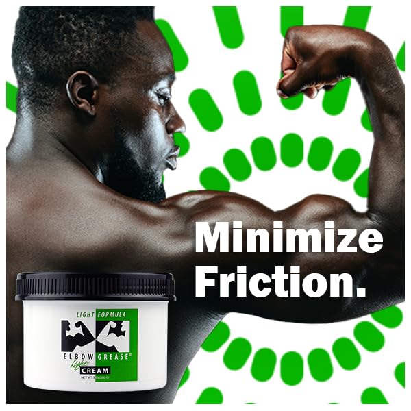 Elbow Grease Light Formula demonstrates even, quick spread for massage cream application.
