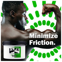 Elbow Grease Light Formula demonstrates even, quick spread for massage cream application.