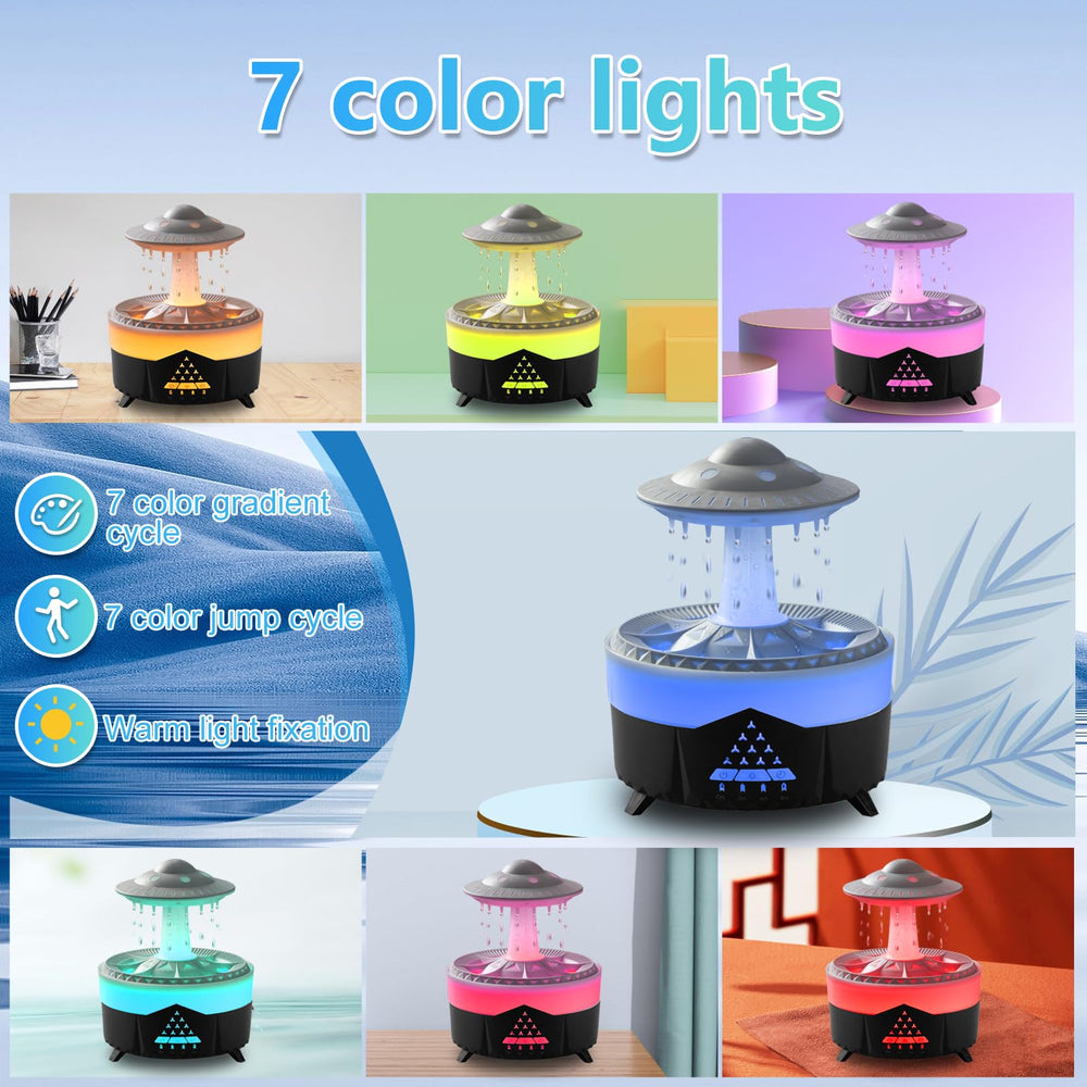Elcxsla diffuser with seven colors and three lighting modes enhances mood.