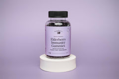 The Elderberry Co. extra strength gummies bottle front for immune support