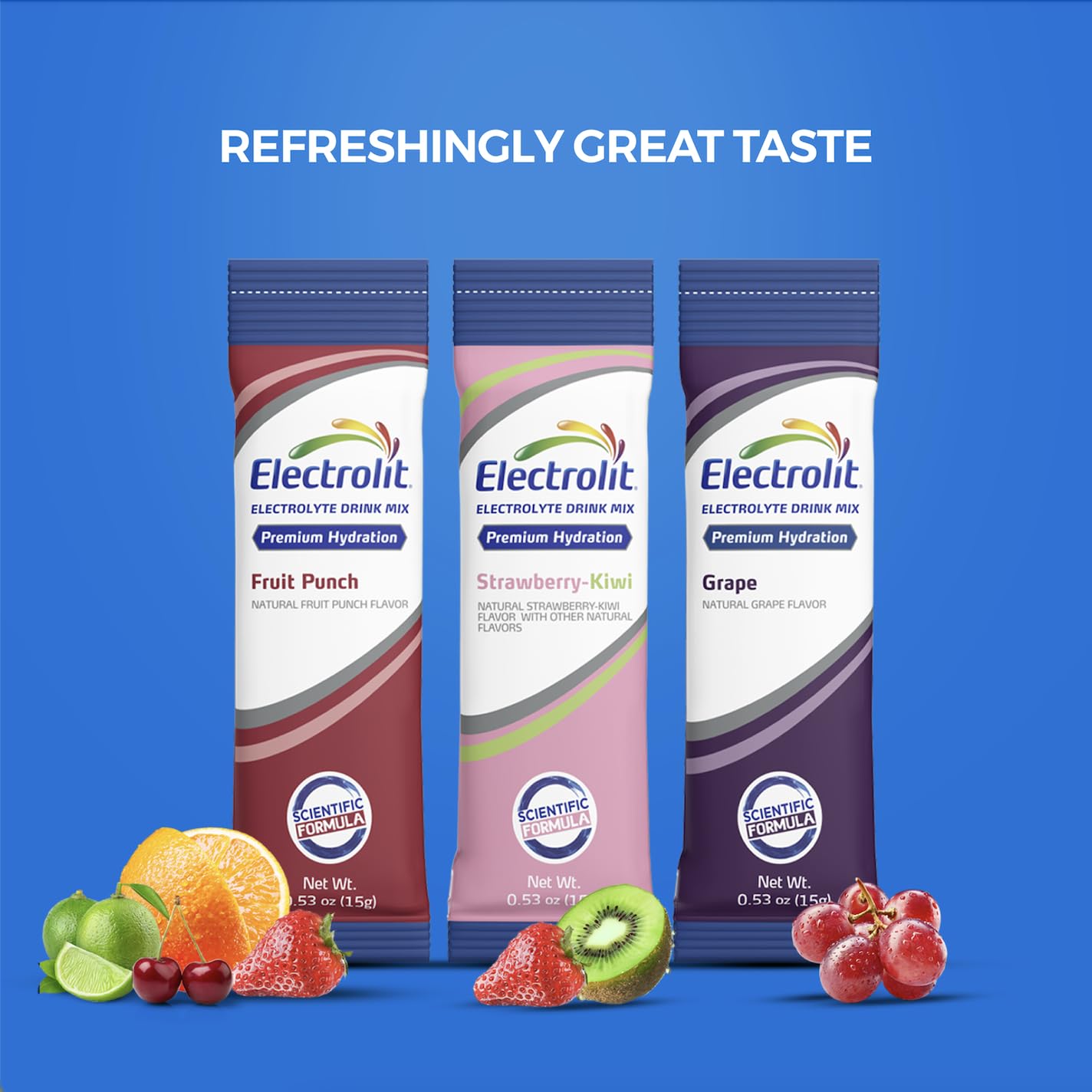 Electrolit dissolves quickly in water for a refreshing beverage