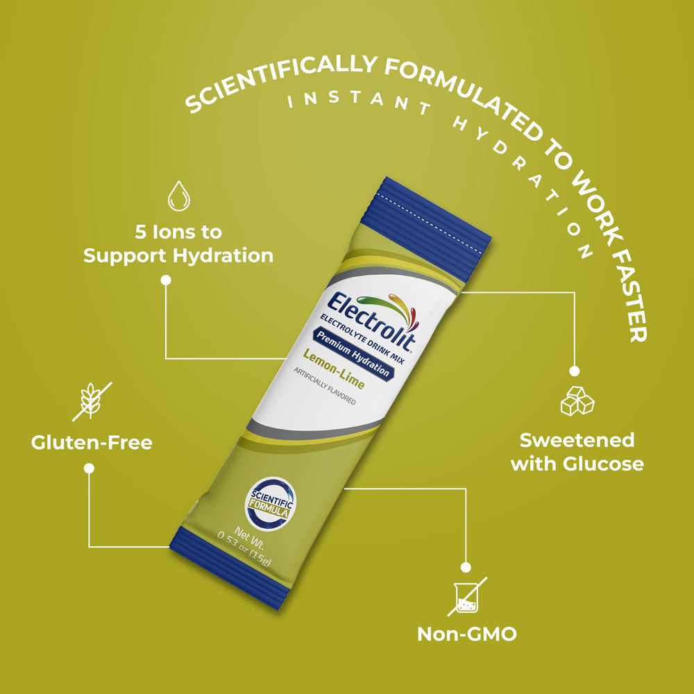 Electrolit gluten-free daily water enhancer in lemon lime flavor