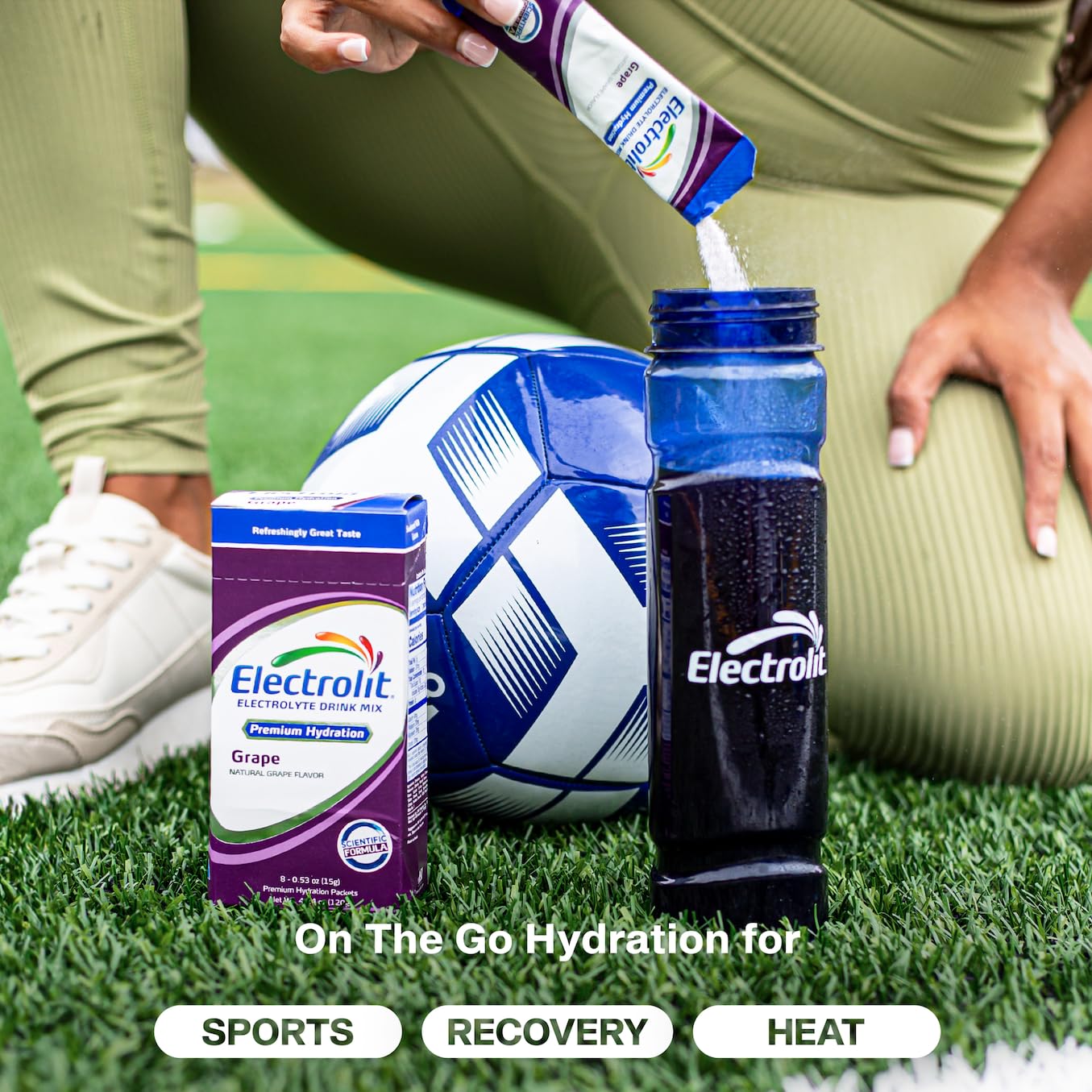 Electrolit Grapes gluten-free formula supports daily active hydration.