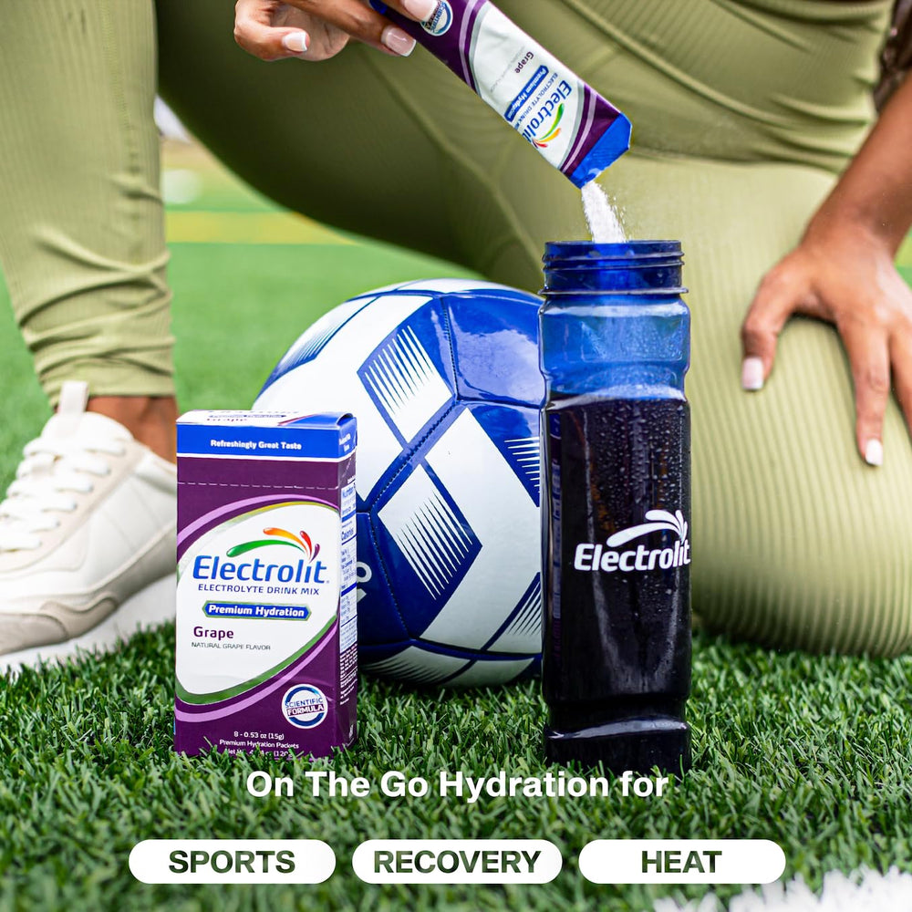 Electrolit Grapes gluten-free formula supports daily active hydration.