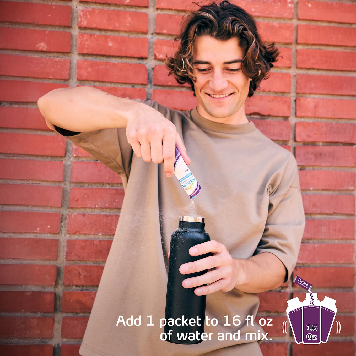 Electrolit Grapes portable packets fit gym bag or travel kit.