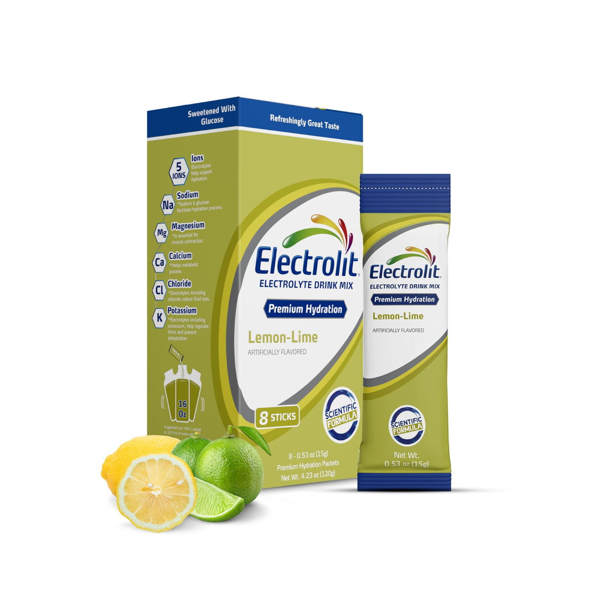 Electrolit lemon lime packet eight-pack for on-the-go hydration
