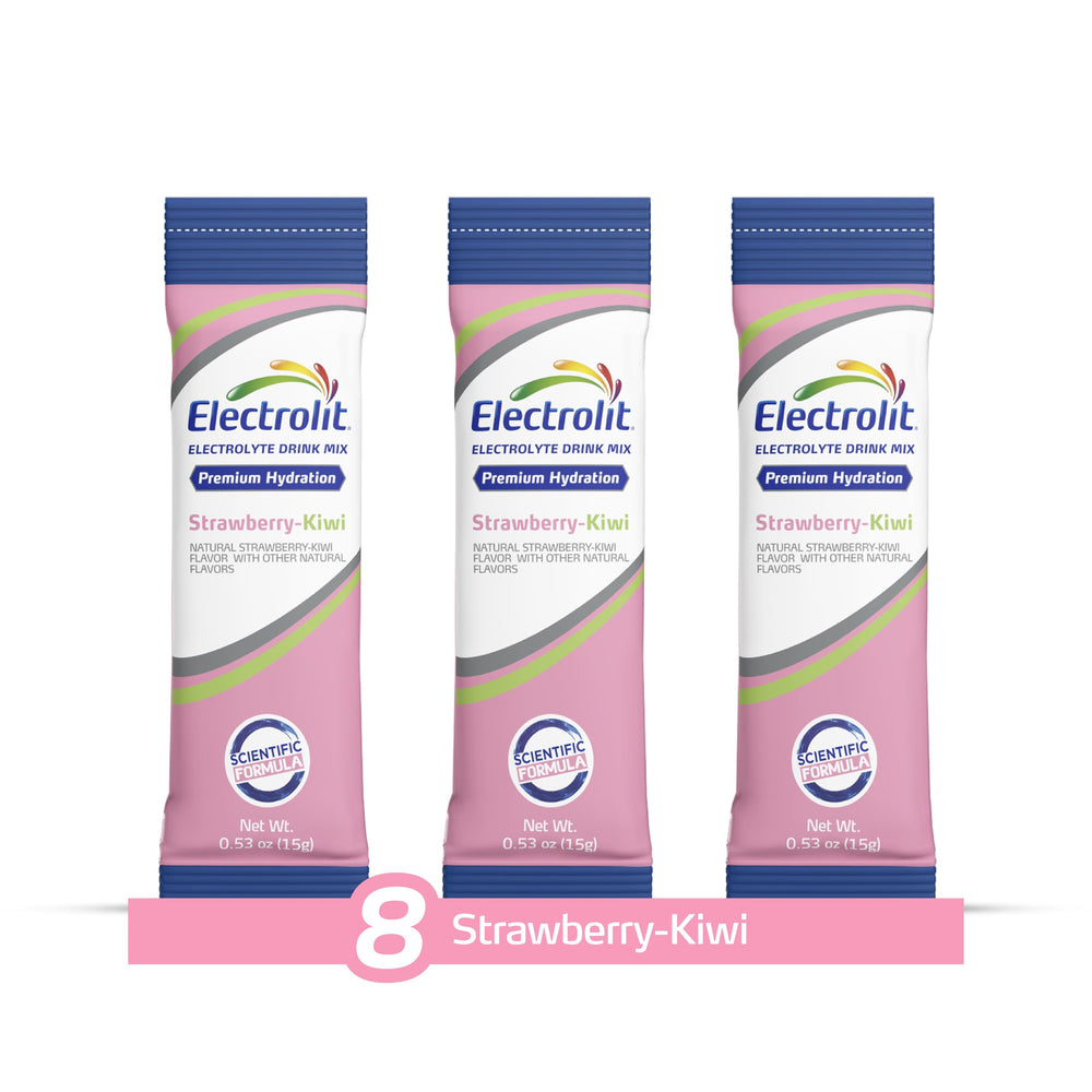 Electrolit travel-friendly pack fits purse or luggage for hydration.