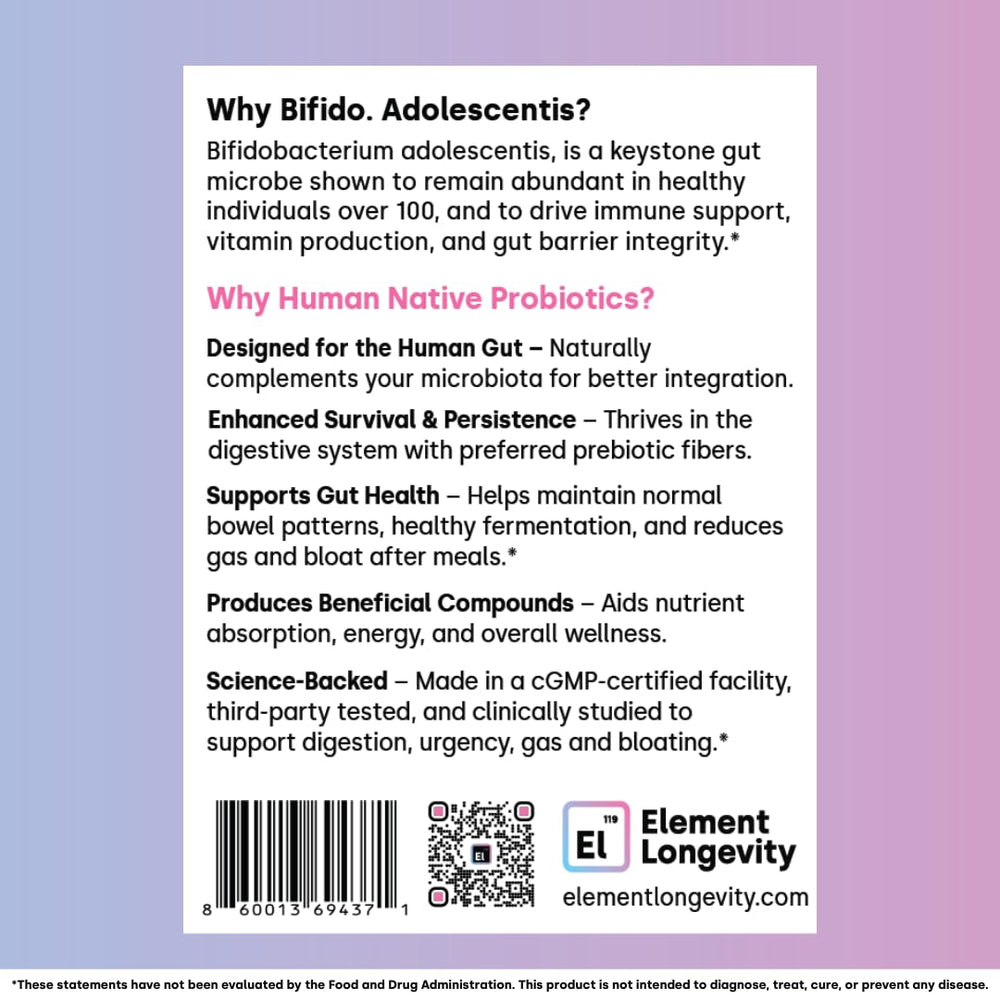 Element Longevity quality testing seal suggests purity and safety.