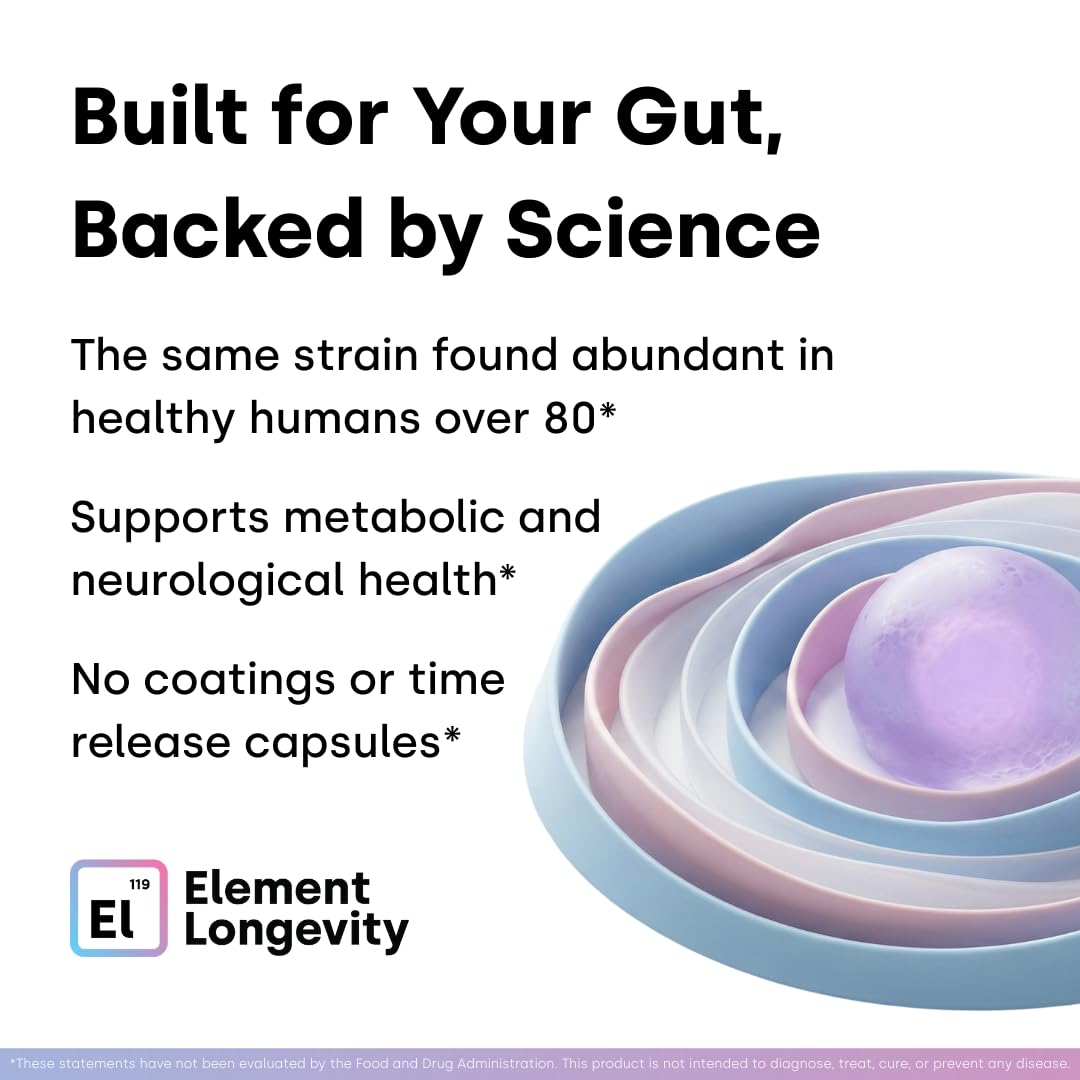 Element Longevity serving size panel illustrates daily use for consistency.