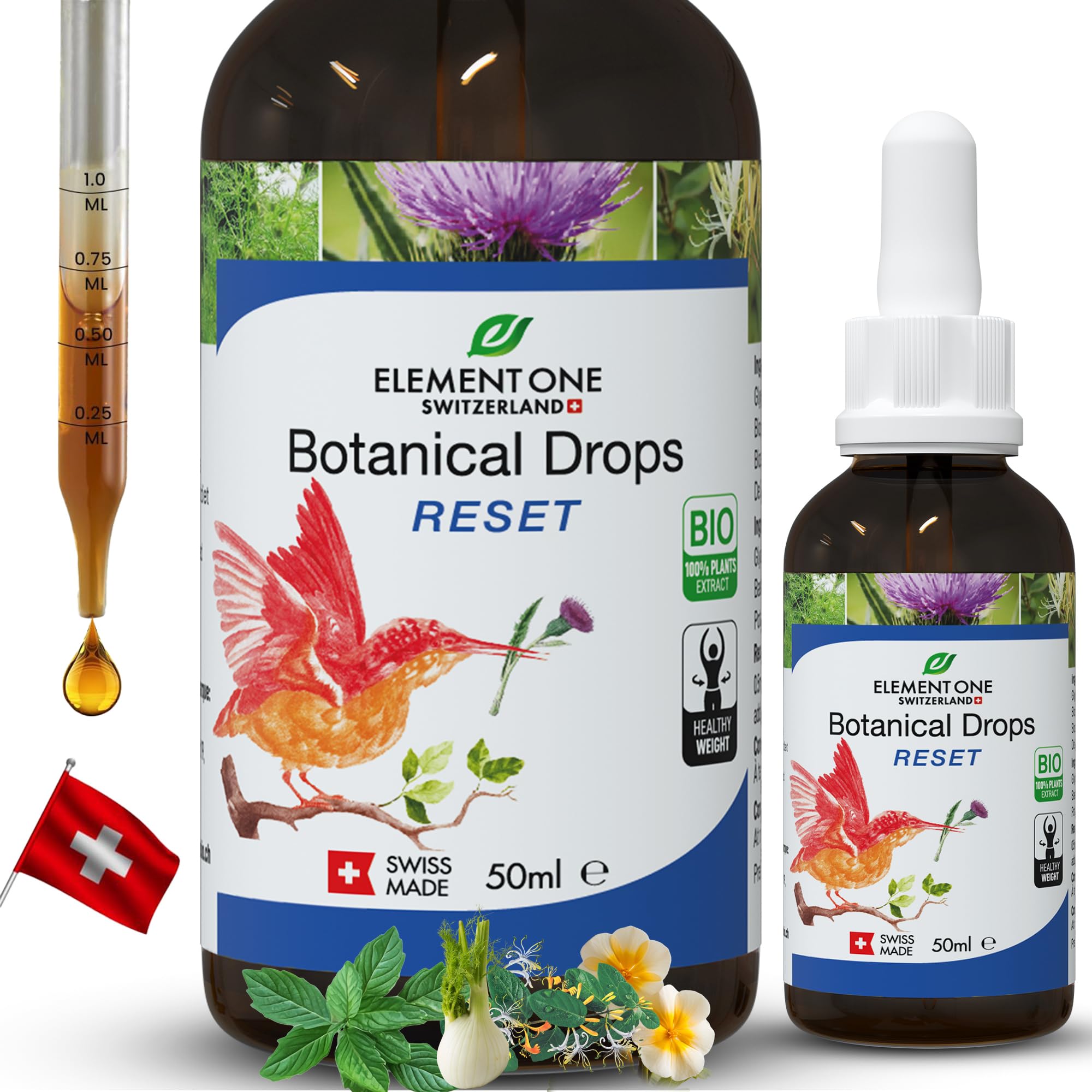 Element One Liver Cleanse Drops bottle highlighting detox support and easy dosing.