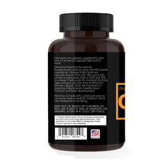 Elemental Nutrition Omega-3 label detail showing purity and U.S. facility standards.