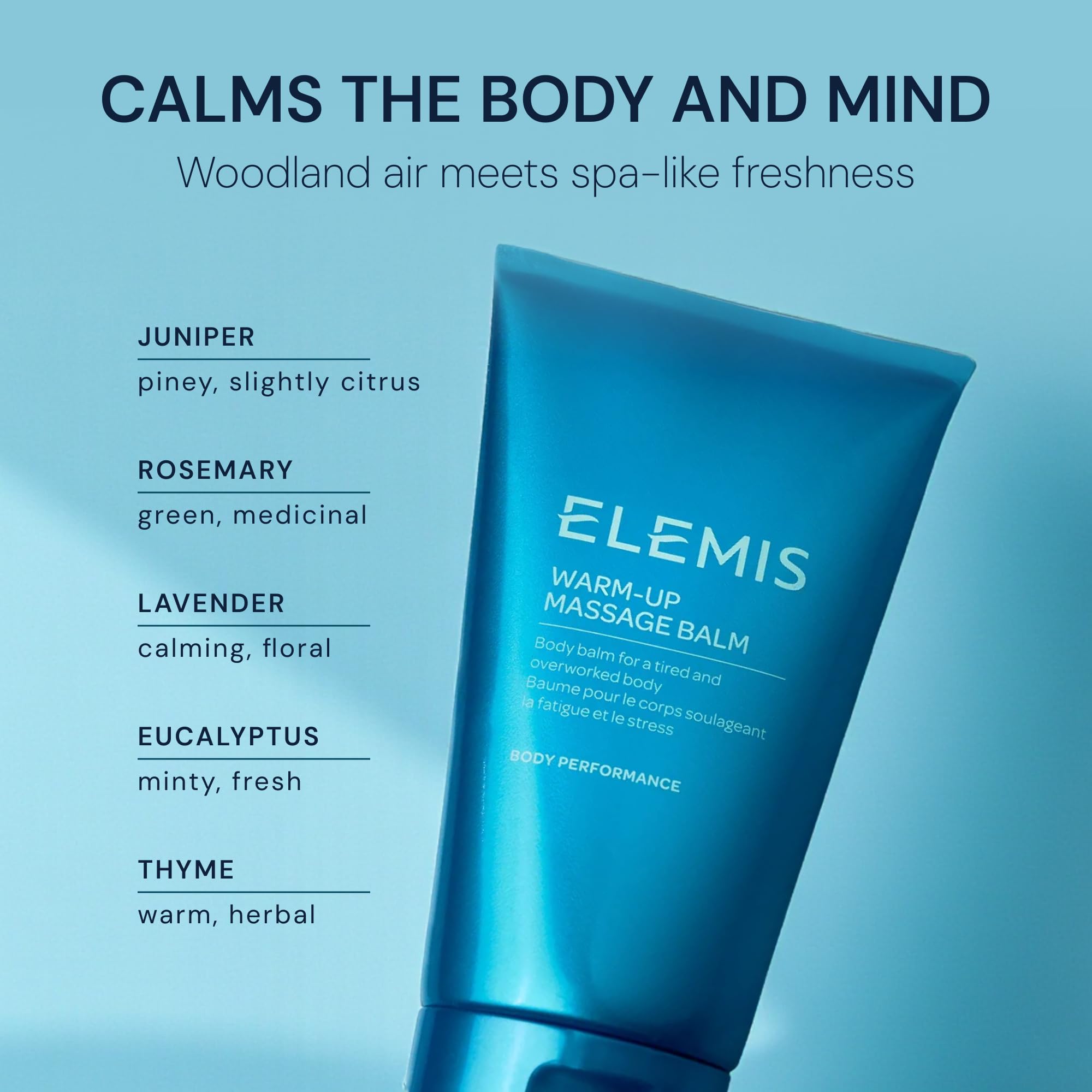 Elemis Warm-Up Massage Balm massage action on skin creates soothing warmth.