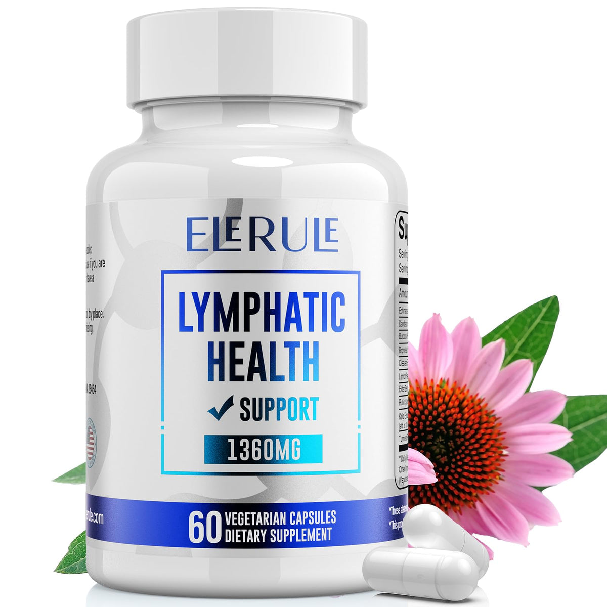 ELERULE Lymphatic Support bottle front, effortless daily lymphatic balance.