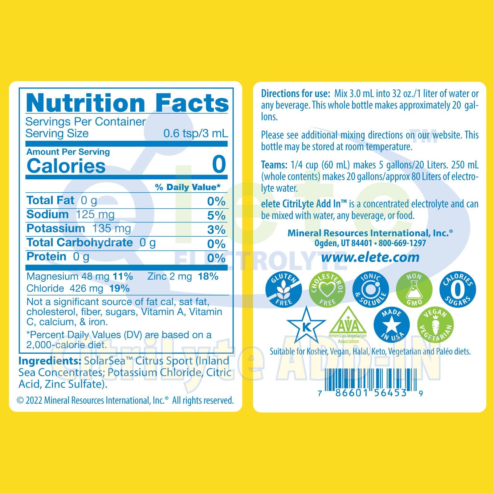 elete CitriLyte Add-In Pocket Bottle lemon pour: lemon-flavored hydration with a subtle taste boost.