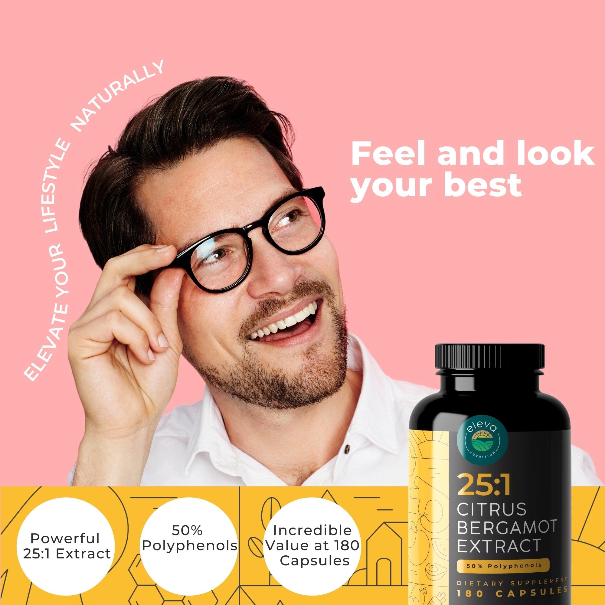 Eleva Nutrition bergamot-50-polyphenols close-up highlights polyphenol content.