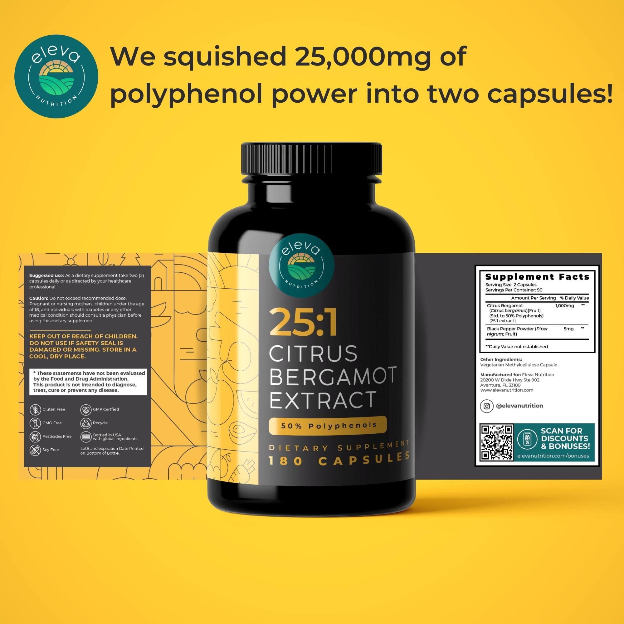 Eleva Nutrition vegan non-GMO bergamot capsule lifestyle use.