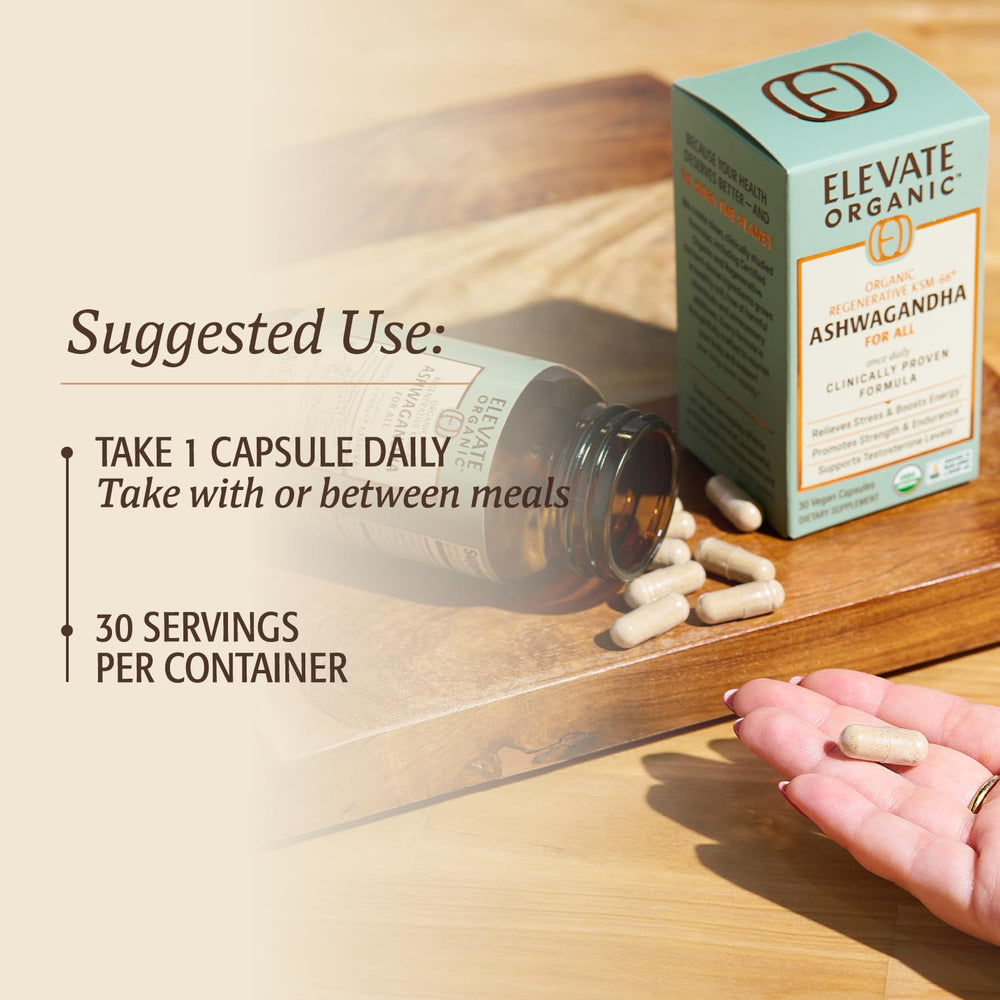 ELEVATE ORGANIC capsules ready for daily resilience routine.