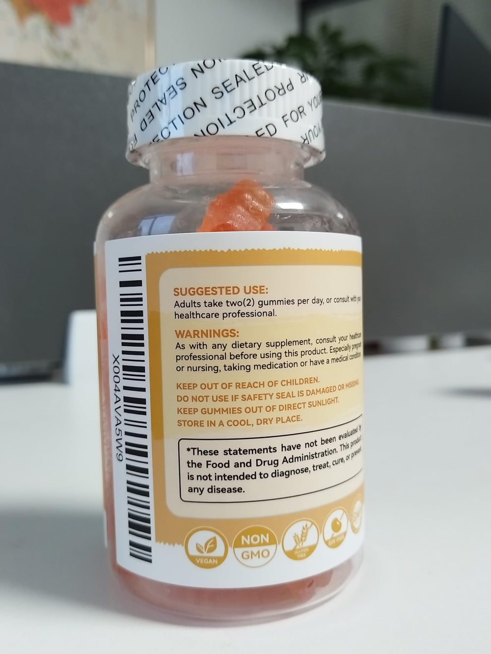 Jar with label showing extra-strength joint support and elderberry.