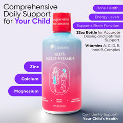 Elevatic Kids multivitamin liquid with kid-friendly taste.
