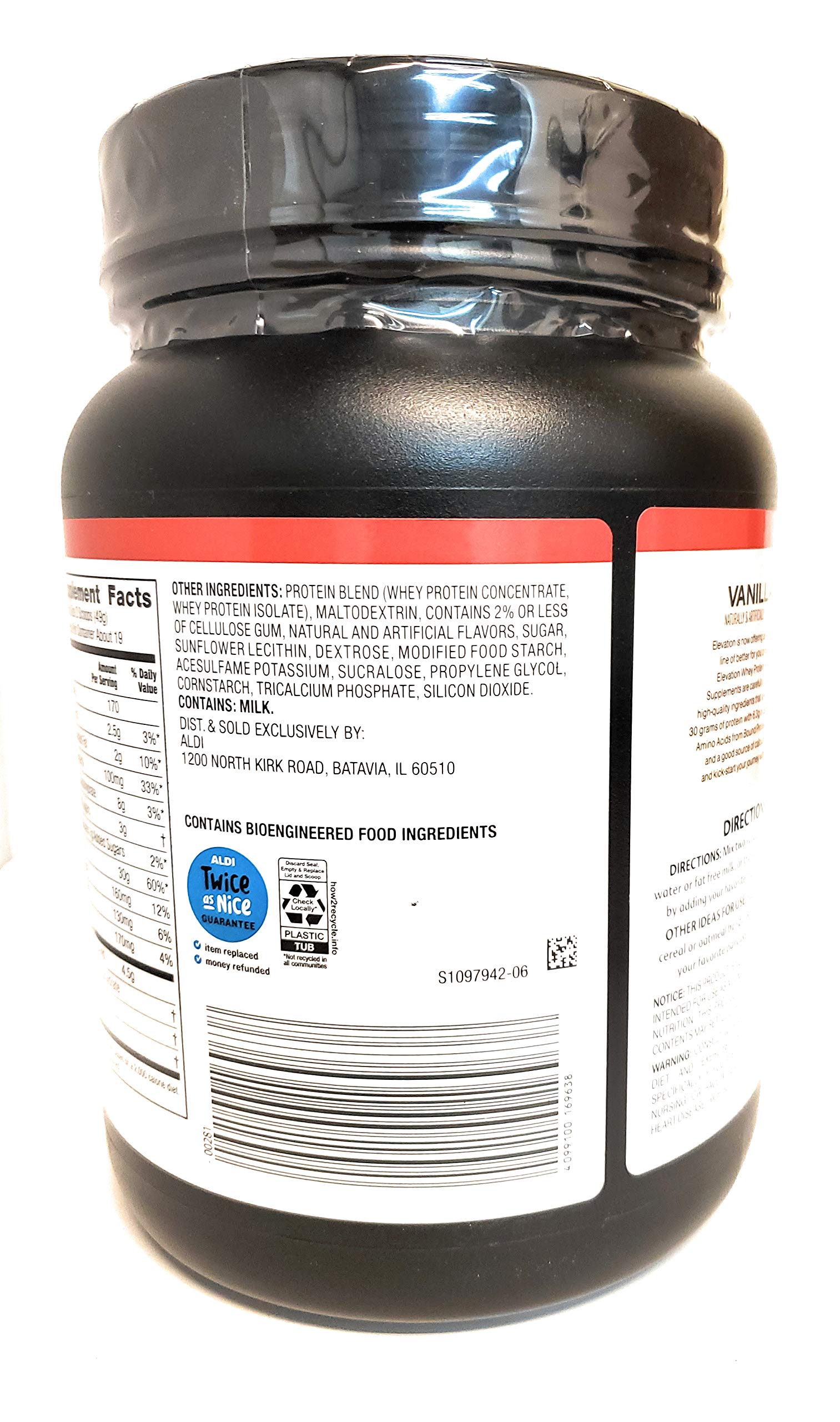 Elevation vanilla protein on oats highlights a quick breakfast protein boost.
