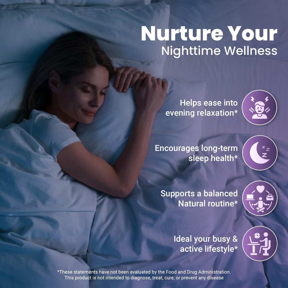 60-capsule bottle of ELEVITA WELLNESS sleep capsules for monthly use.