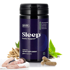 ELEVITA WELLNESS sleep capsules with ashwagandha for a calm evening.