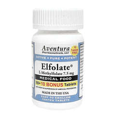 ELFOLATE bottle with coated tablets, easy-to-swallow daily folate support.