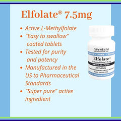ELFOLATE packaging displays 100 tablets for convenient daily use.