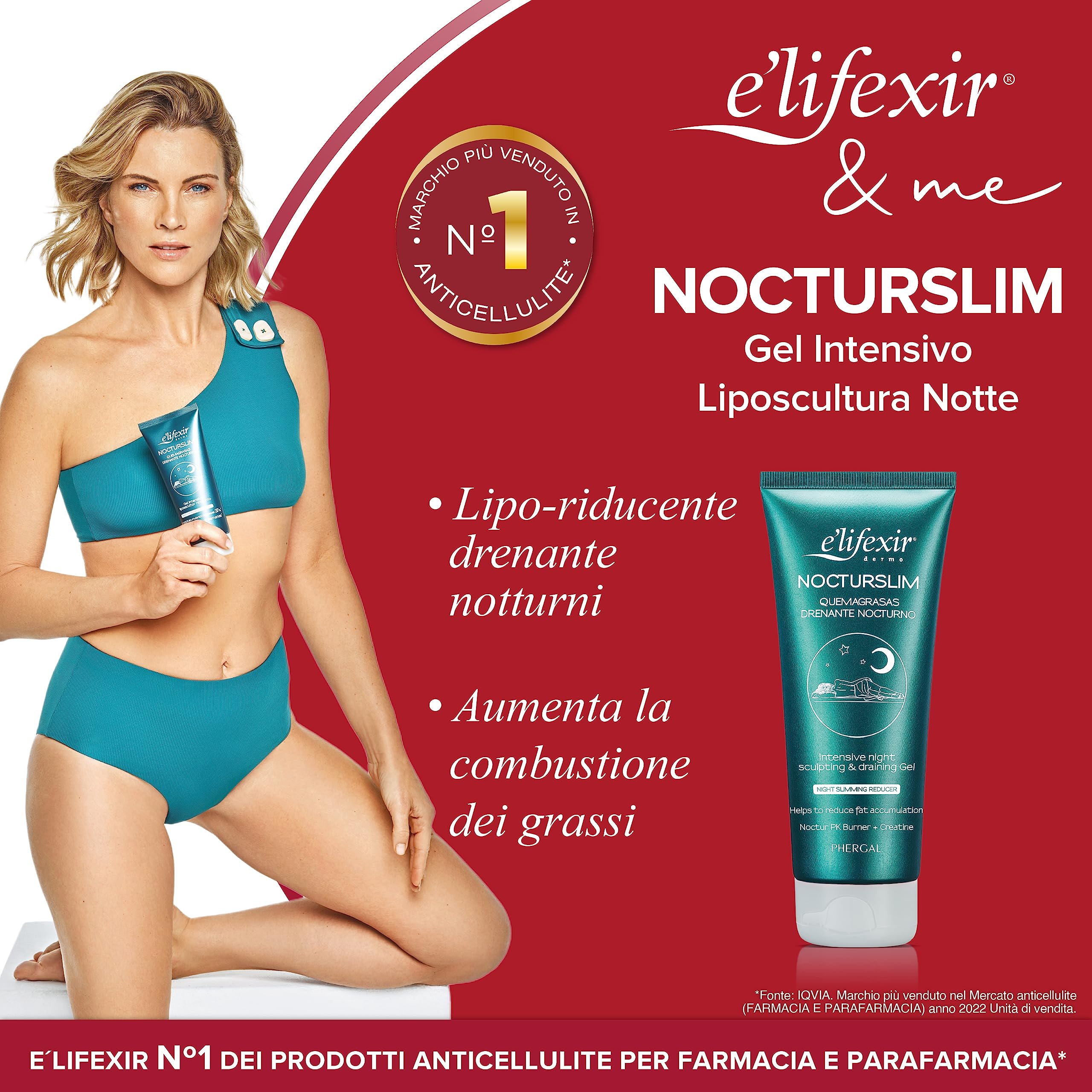 Close-up of Elifexir Nocturslim gel texture, smooth and fast-absorbing.