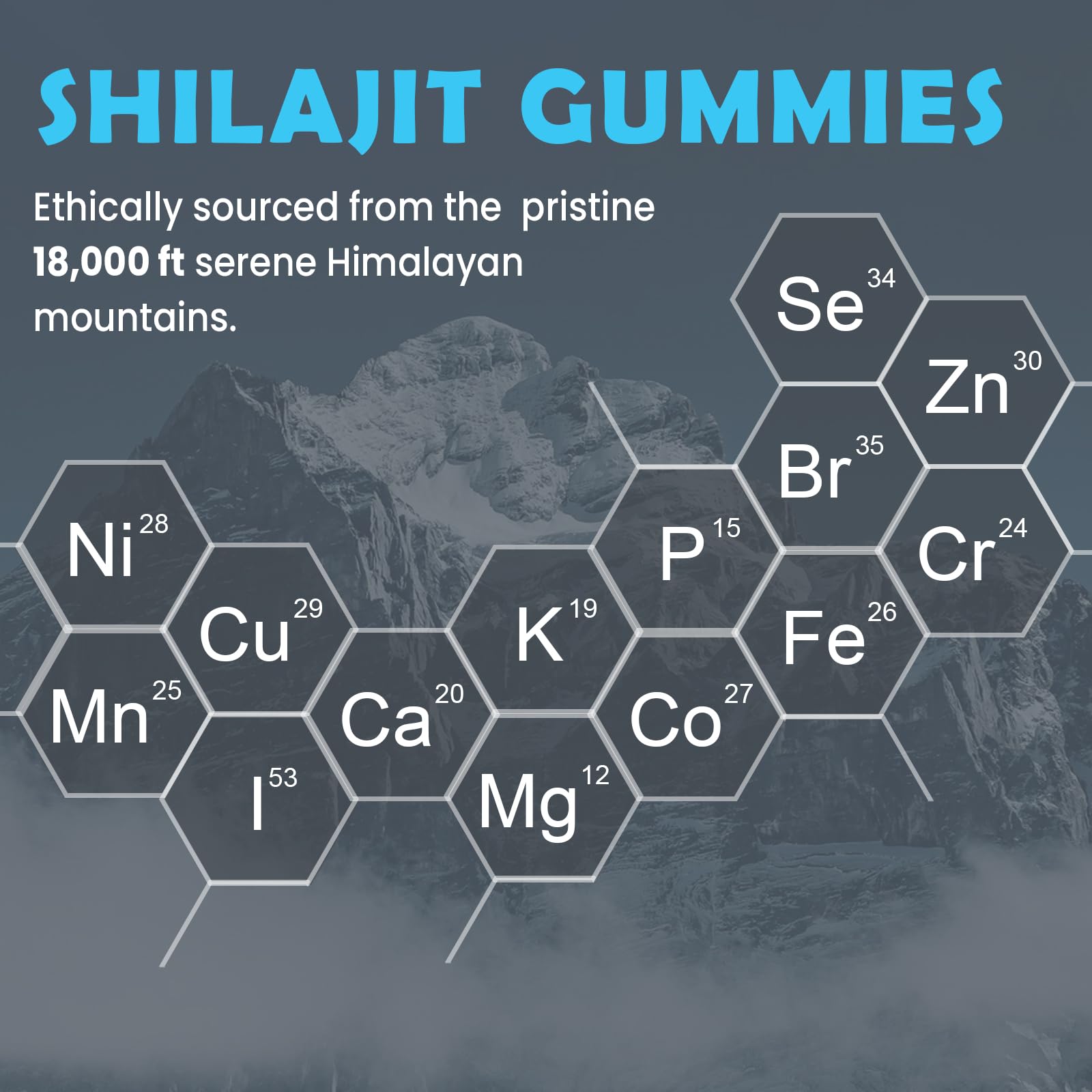 Elikadur Shilajit Gummies vegan and sugar-free seal communicates purity.