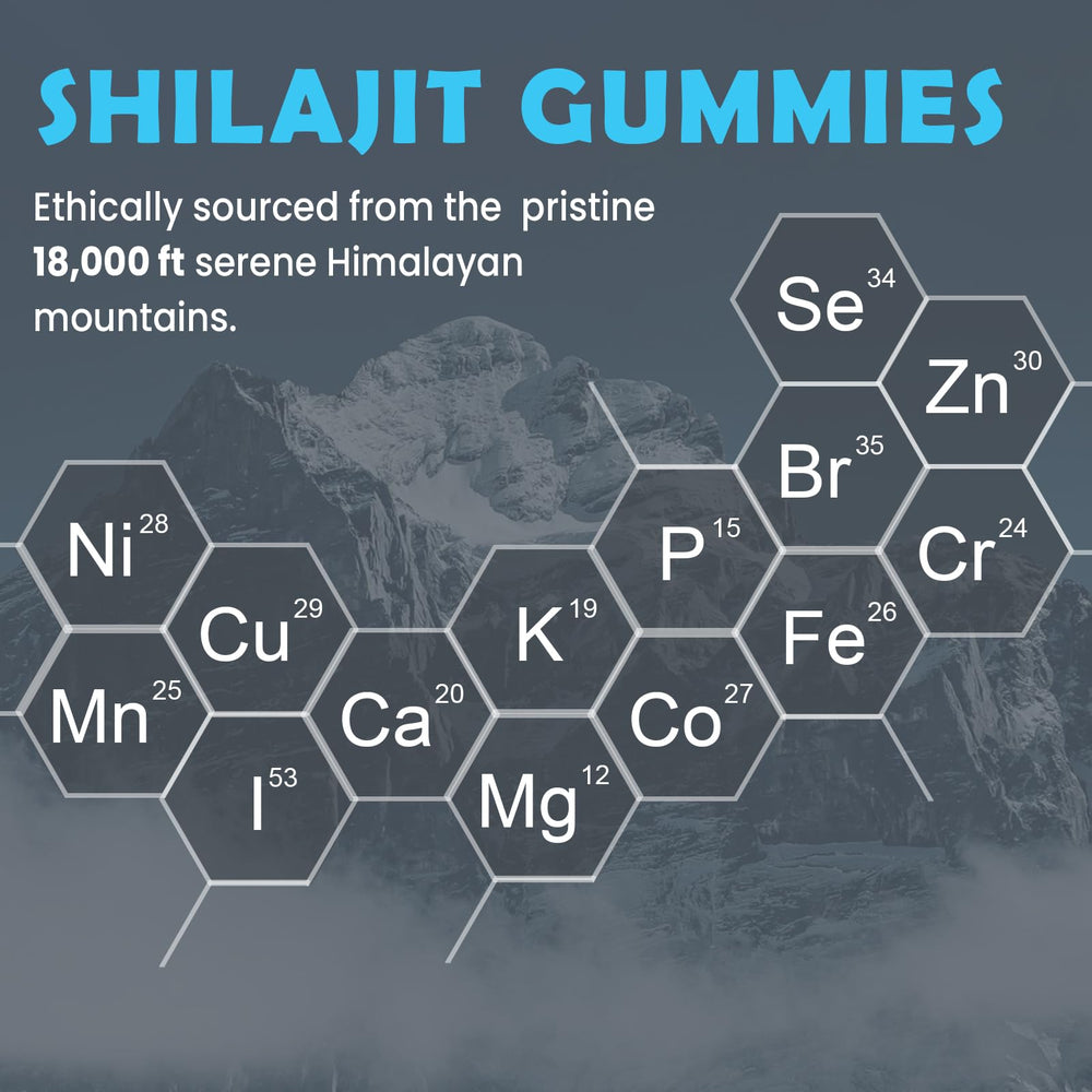 Elikadur Shilajit Gummies vegan and sugar-free seal communicates purity.