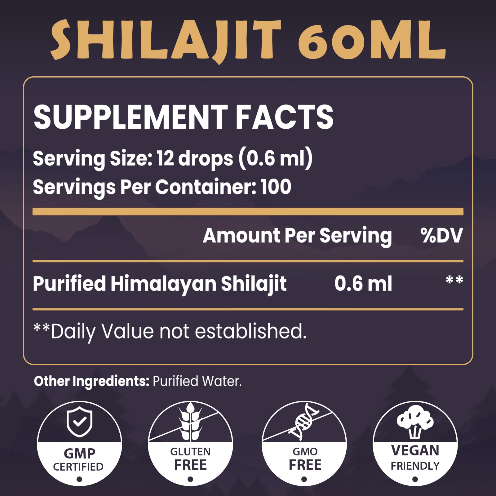 Elikadur Shilajit resin liquid golden-amber glow suggests daily vitality support.
