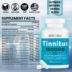 Elikadur Tinnitus capsules closeup showing easy-to-take softgels.
