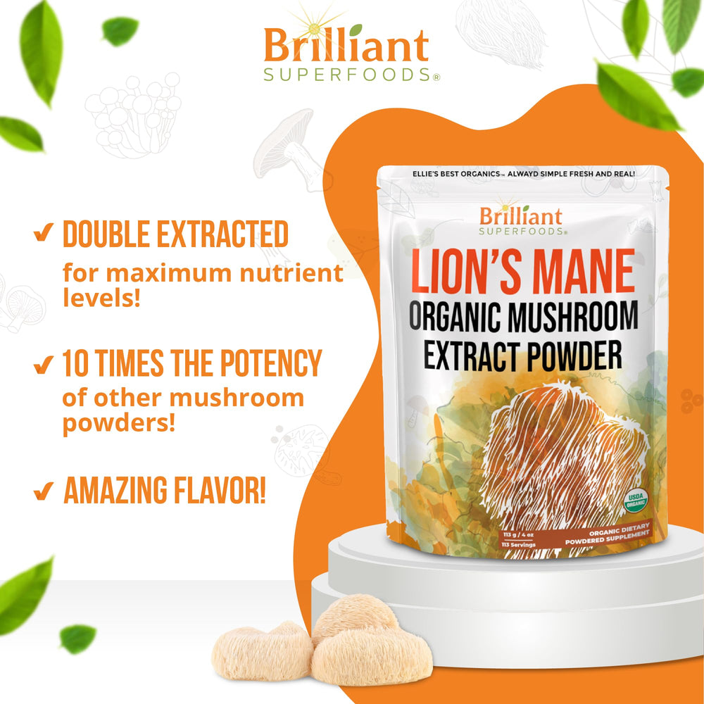 Ellie's Best Lions Mane powder undergoing double extraction for higher potency.