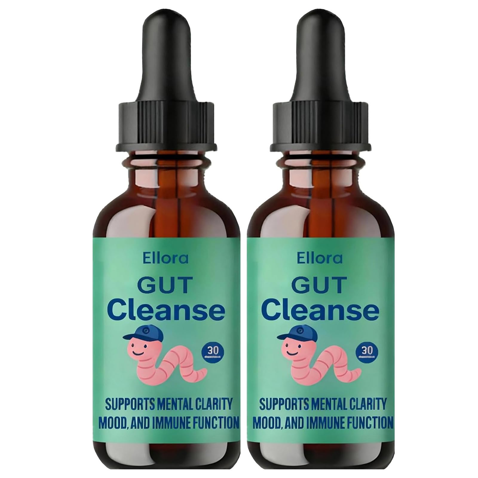 ELLORA Gut Cleanse bottle with herbal blend supporting digestive balance.