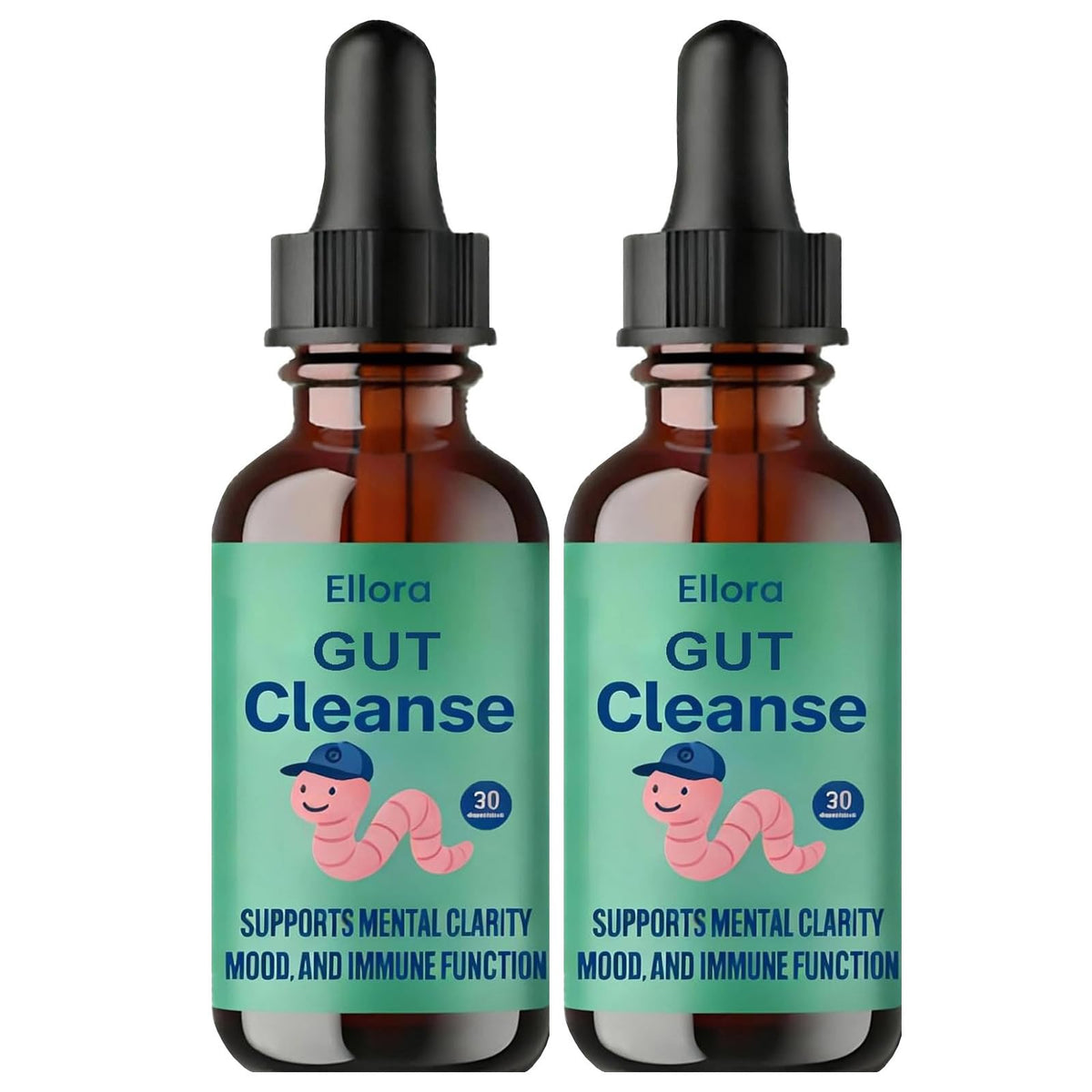 ELLORA Gut Cleanse bottle with herbal blend supporting digestive balance.