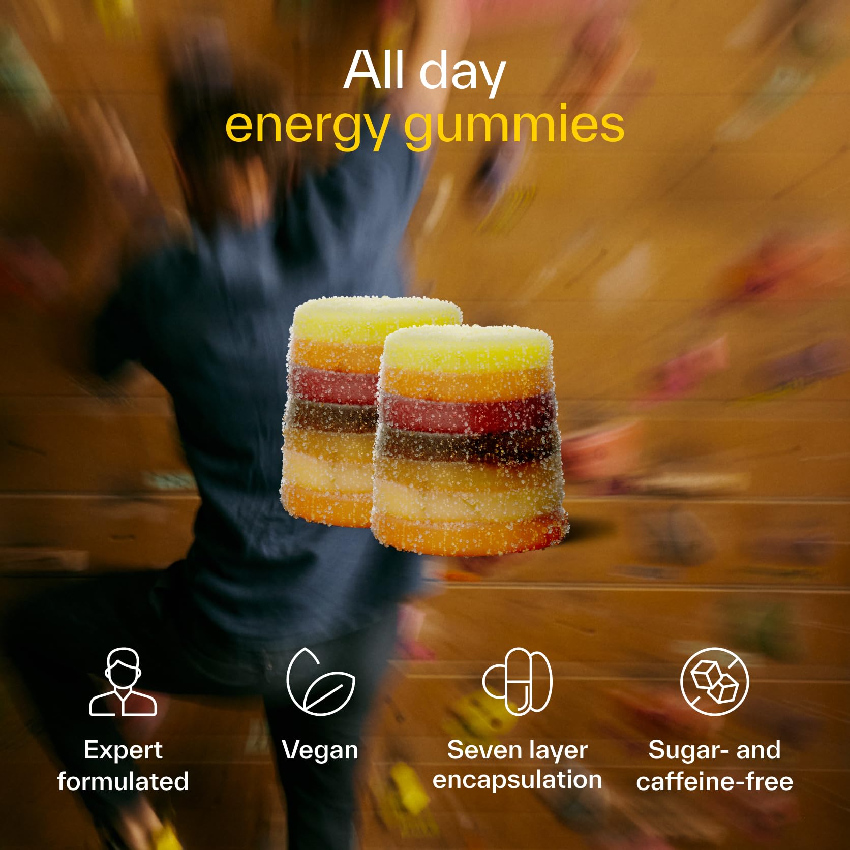 Elo Health energy gummies being poured into a glass