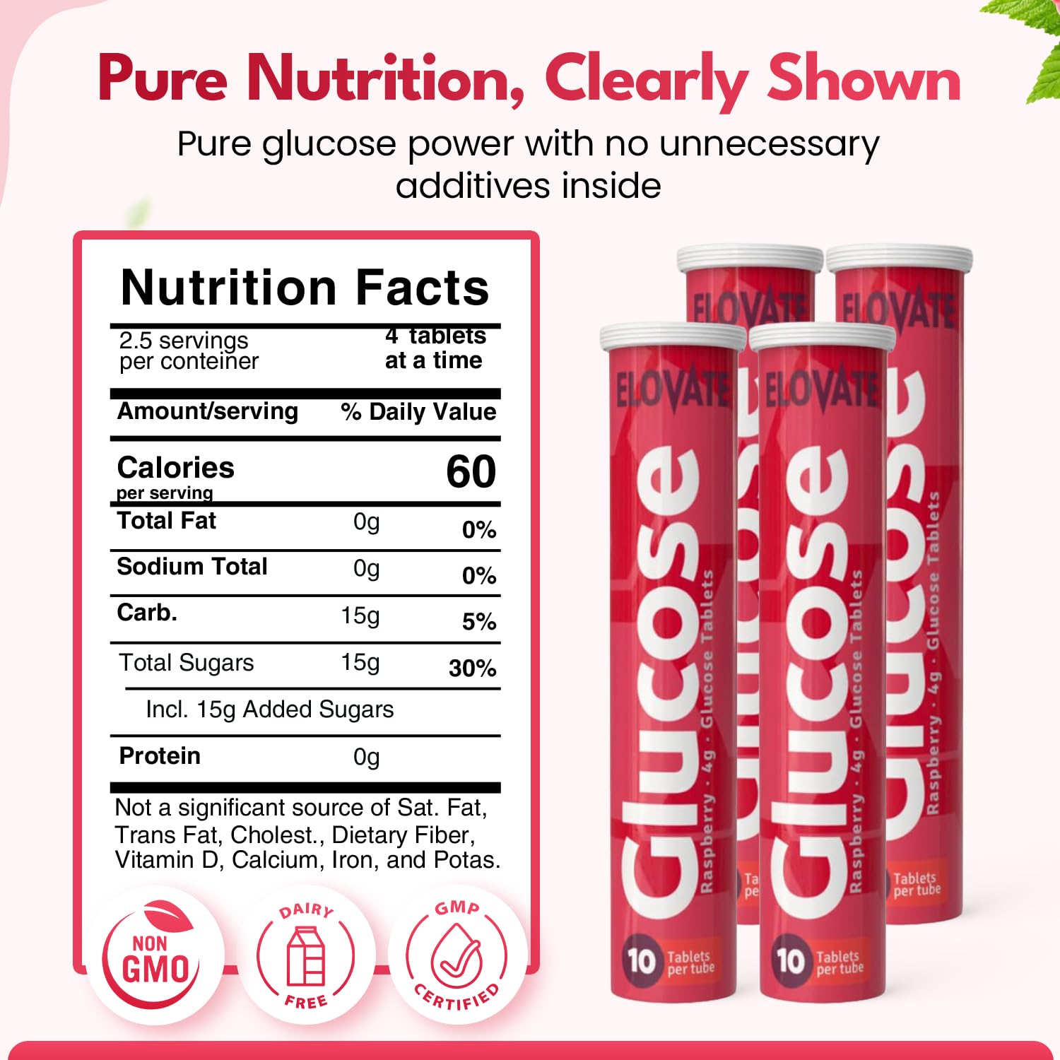 ELOVATE glucose tablets fit in a pocket for school or work.