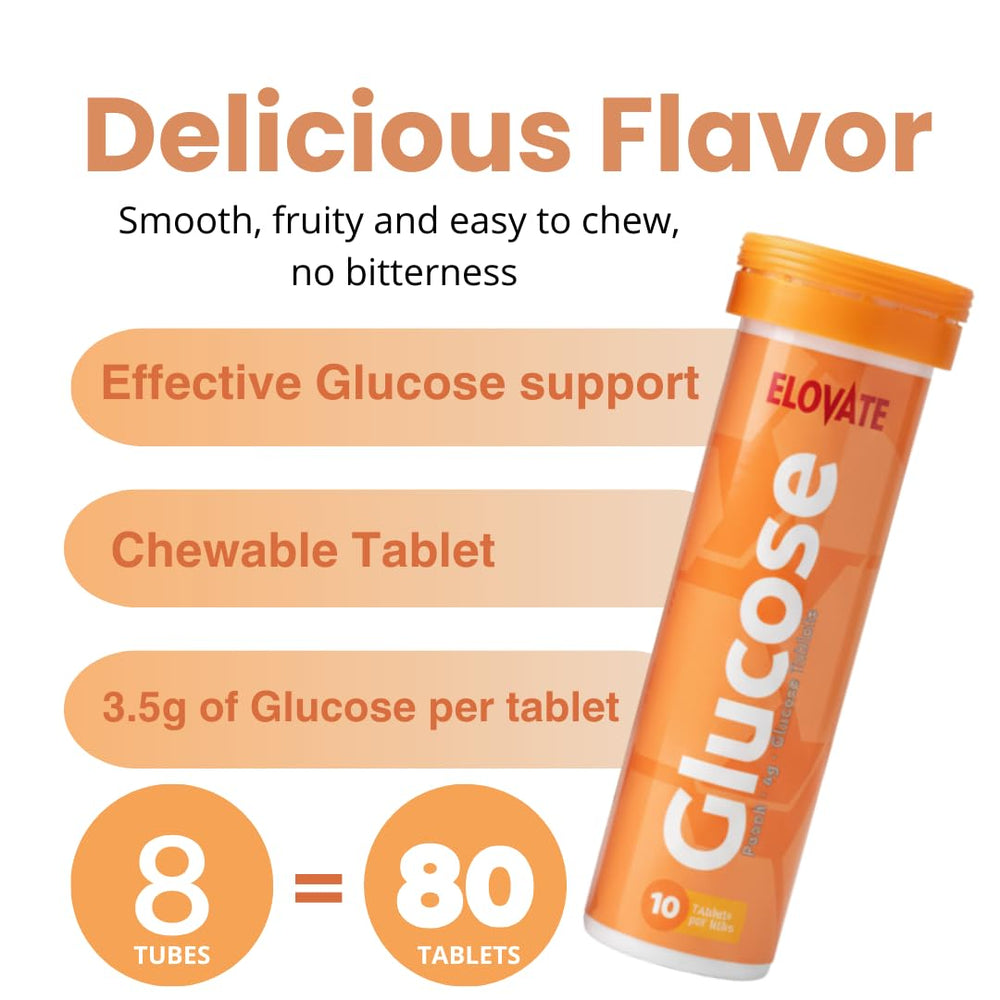ELOVATE glucose tablets quickly dissolve for a smooth energy boost.