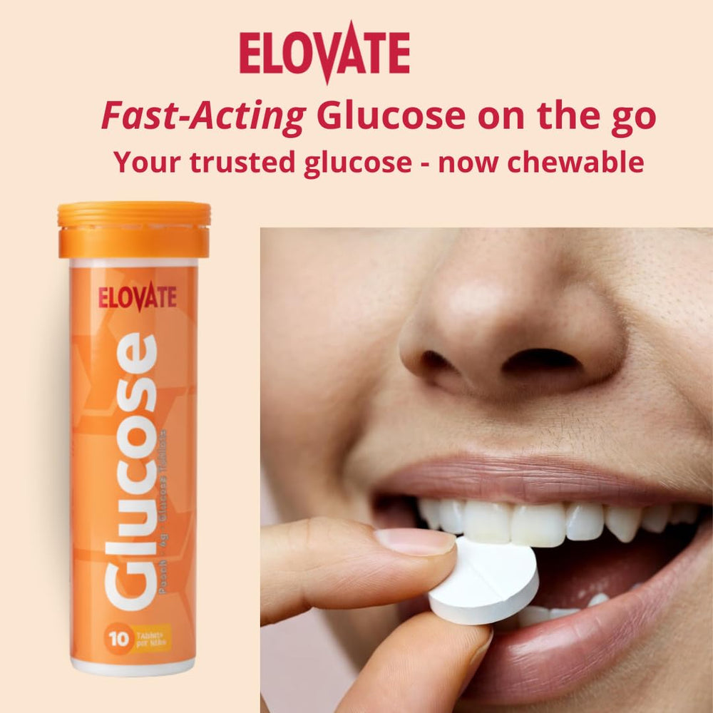 ELOVATE glucose tablets Raspberry flavor for quick energy