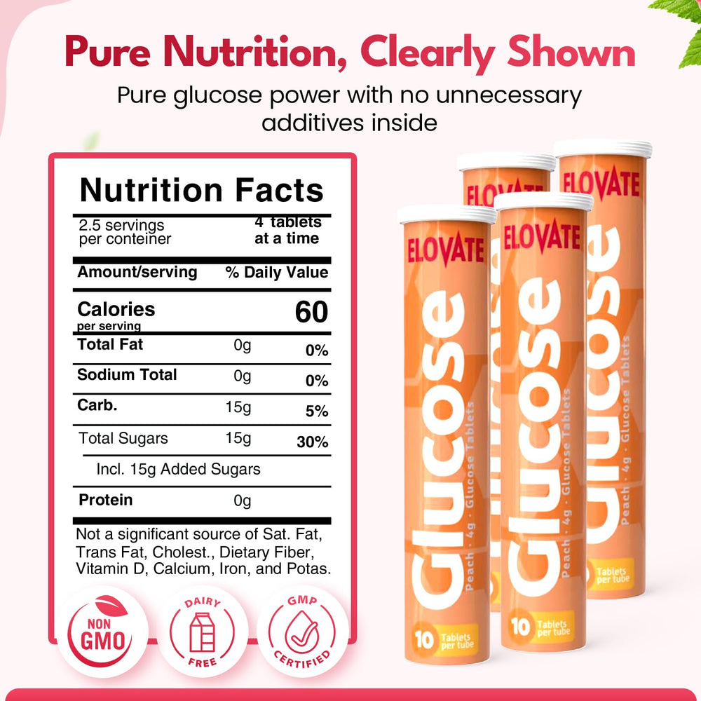Peach-flavor ELOVATE tablets offer a tasty, easy chew experience.