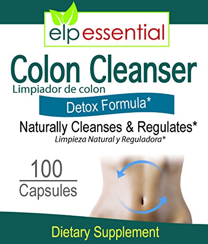 ELP Essential colon cleanser capsules close-up for daily digestive balance.